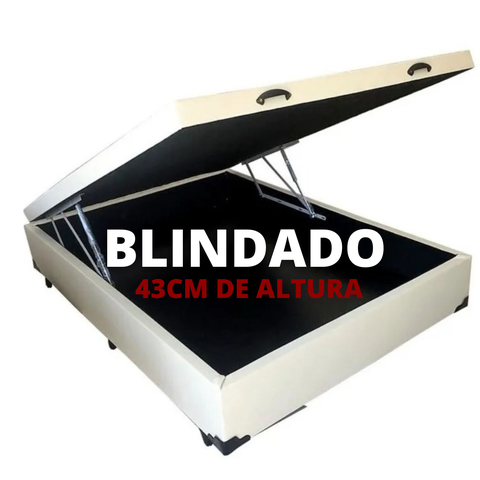 Cama Baú Casal Blindada Reforçada - 43cm de altura total