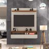 Painel TV 55" para Sala Pequena Royal Giga Móveis:OffWhite/Freijó - 1
