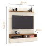 Painel TV 55" para Sala Pequena Royal Giga Móveis:OffWhite/Freijó - 2