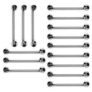 Barra de Apoio 60cm Inox Kit 15 Unidades Suporte Deficiente Gestante Idoso Banheiro Box Corrimao Seg