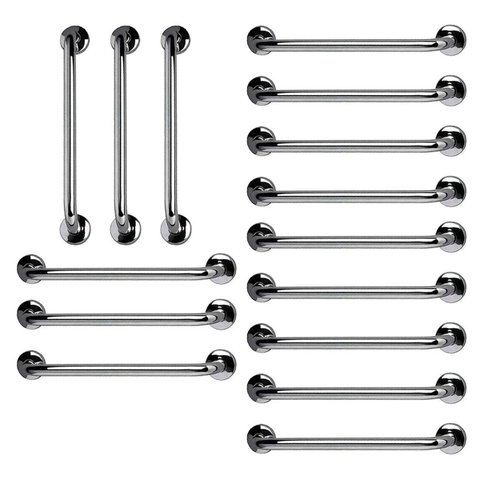 Barra de Apoio 60cm Inox Kit 15 Unidades Suporte Deficiente Gestante Idoso Banheiro Box Corrimao Seg