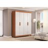 Guarda Roupa Mdf 1,60 M 4 Portas 2 Gavetas com Pés Freijo / Off White Dj Hope Dj Móveis - 1