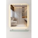 Ver imagem 1 de Espelho Retangular 50x40cm C/ Led Touch + Prateleira