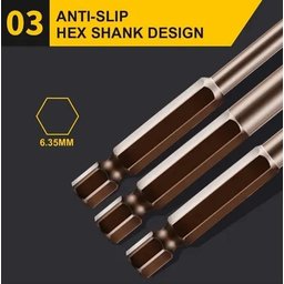 Kit 7 Broca De Haste Hexagonal Cruzada Telha Vidro Mármore - 7