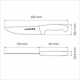Faca para Carne Tramontina Profissional Aço Inox Cabo Polipropileno Azul 7pol Tramontina - 2