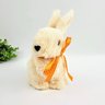 Coelho De Pelúcia Laço Laranja 20x11x17cm Decoração Páscoa M - 5