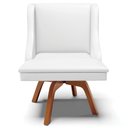 Ver imagem 7 de Kit 5 Cadeiras Decorativas Sala de Jantar Base Giratória de Madeira Firenze PU Branco Fosco/Natural