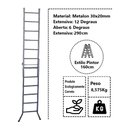 Ver imagem 4 de Escada Extensiva 3 em 1 Metalon 30x20mm 6 e 12 Degraus 160cm