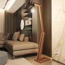 Ver imagem 1 de Luminária Abajur Moderna Sala de Chão Estilo Perola Pé Regulável para Quarto e Sala Luxo Cor Nature