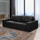 Ver imagem 1 de Sofá Decorativo Agatha 2 Lugares Sala de Estar 150cm Pés em Madeira Couro Preto G88 - Gran Belo