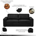 Ver imagem 3 de Sofá Decorativo Agatha 2 Lugares Sala de Estar 150cm Pés em Madeira Couro Preto G88 - Gran Belo