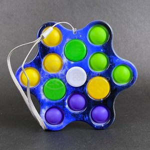 Hand Spinner Fidget Toy Pop It com Luz Led Luminoso Tiktok Brinquedo Sensorial Anti Stress - Azul