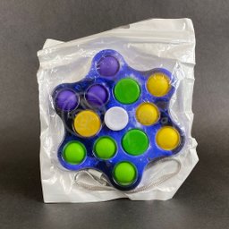 Hand Spinner Fidget Toy Pop It com Luz Led Luminoso Tiktok Brinquedo Sensorial Anti Stress - Azul - 4