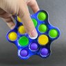Hand Spinner Fidget Toy Pop It com Luz Led Luminoso Tiktok Brinquedo Sensorial Anti Stress - Azul - 6