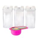 Ver imagem 2 de Kit 3 Potes Herméticos Multiuso Plástico Armazenamento de Alimentos 1200ml Top Rio Comercial
