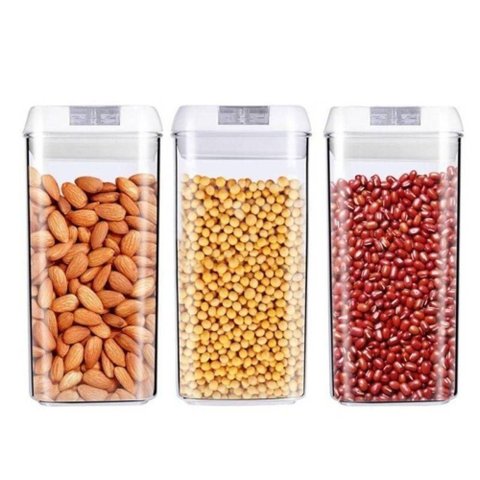 Kit 3 Potes Herméticos Multiuso Plástico Armazenamento de Alimentos 1200ml Top Rio Comercial