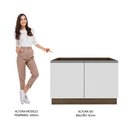 Ver imagem 7 de Balcão Gabinete de Pia Armário de Cozinha 2 Portas Rustic/Branco Glamy Madesa