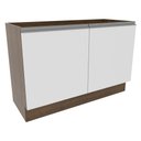 Ver imagem 1 de Balcão Gabinete de Pia Armário de Cozinha 2 Portas Rustic/Branco Glamy Madesa