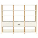Ver imagem 1 de Kit com 3 Estantes Multiuso 2,16m Prateleiras Porta Gavetas 100% Mdf E93 Pradel Móveis