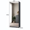 Sapateira Vertical Moderna 187cm 2 Portas C/ Espelho 100% Mdf Cor:grafitto - 4