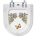 Ver imagem 1 de Tampa De Vaso Acrílico Carrara Transparente Decorada Borboleta Amarela para Deca