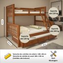 Ver imagem 2 de Treliche com Gavetas Cama Casal Solteiro de Madeira Flex Exclusivo Totalità