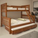 Ver imagem 1 de Treliche com Gavetas Cama Casal Solteiro de Madeira Flex Exclusivo Totalità
