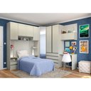 Ver imagem 1 de Guarda Roupa Solteiro De Canto C/ Espelho E Escrivaninha Leg