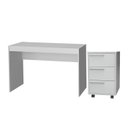 Ver imagem 1 de Mesa e Gaveteiro 3 Gavetas para Escritorio Gamer B29 Branco Novam