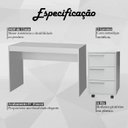 Ver imagem 3 de Mesa e Gaveteiro 3 Gavetas para Escritorio Gamer B29 Branco Novam