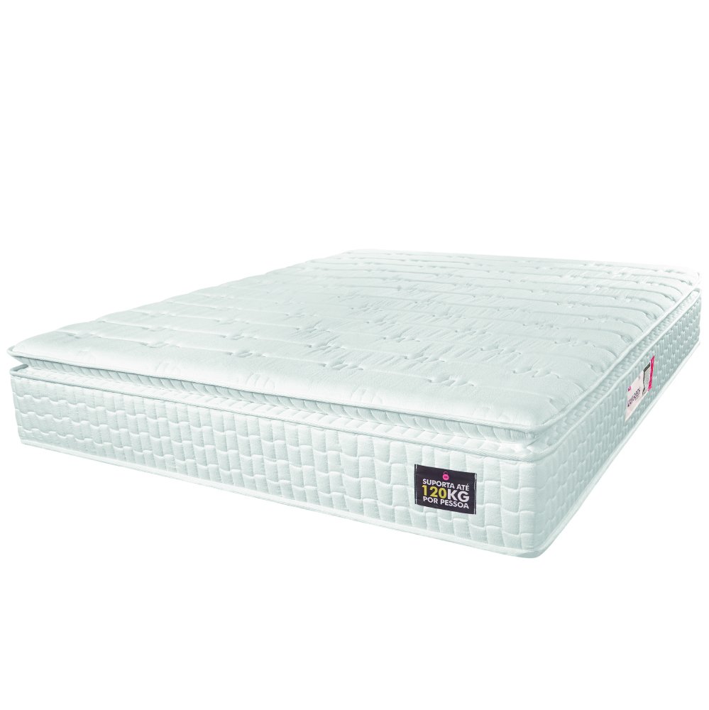 Colchão Casal Queen Espuma D33 Pillow Top Van Gogh Branco Hellen ...