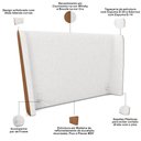 Ver imagem 5 de Cabeceira Cama Box Casal 140cm Nilo P05 Couríssimo Whisky Bouclê Cru - Lyam Decor