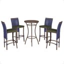 Ver imagem 1 de Mesa Bistro e 4 Banquetas Roma Marrom Corda Náutica 13 Trama Original