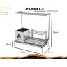 Churrasqueira Hotbox Parrilla para Alvenaria - 1 Firebox + 1 Grelha Argentina + Kit Tendal - 2