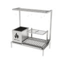 Ver imagem 1 de Churrasqueira Hotbox Parrilla para Alvenaria - 1 Firebox + 1 Grelha Argentina + Kit Tendal