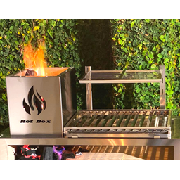Churrasqueira Hotbox Parrilla Para Alvenaria - 1 Firebox + 1 Grelha Argentina + KIT TENDAL - 3