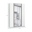 Ver imagem 2 de Guarda-roupa 4 Portas 160 Cm Legno Crema Com Branco Mat