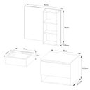 Ver imagem 4 de Kit Gabinete de Banheiro Suspenso com Cuba e Espelho Nicho Branco
