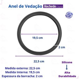 Borracha de Silicone Original Panela de Pressão Rochedo Clipso 4,5 Litros - 4