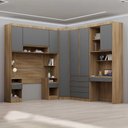 Ver imagem 3 de Quarto Completo Modulado Solteiro 493cm com Escrivaninha Cor:cinza Supremo