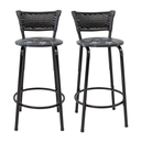 Ver imagem 1 de Kit 2 Banquetas para Balcão Cozinha Gourmet Junco Preto Bancada Ilha Banco 60cm Itagold