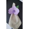 Kit Porta Guardanapo Flor Orquídea Com 6 Peças Mesa Posta:Liso/Violeta - 1