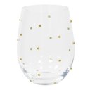 Ver imagem 1 de Cj 2 Copos de Vidro Dots Dourado 500ml 7,3x4x12cm