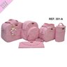 Bolsa maternidade luxo kit 5 Rosa bebê impermeável - 3