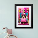 Ver imagem 1 de Quadro Frida com Gatos e Cachorros - 60x48cm:moldura Preta
