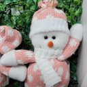 Ver imagem 6 de Conjunto 4 Bonecos Pelúcia Rosa Pendente Natal Papai Noel, Boneco Neve, Urso e Rena 14cm - Master Ch