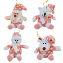 Ver imagem 7 de Conjunto 4 Bonecos Pelúcia Rosa Pendente Natal Papai Noel, Boneco Neve, Urso e Rena 14cm - Master Ch