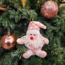 Ver imagem 3 de Conjunto 4 Bonecos Pelúcia Rosa Pendente Natal Papai Noel, Boneco Neve, Urso e Rena 14cm - Master Ch