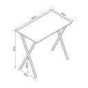 Ver imagem 2 de Mesa Home Office X 80x46 com Base em Ferro para Computador e Estudo - Ferro Cobre Tampo Off White