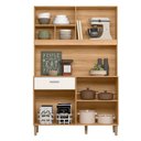 Ver imagem 3 de Armário para Cozinha Pequena 6 Portas 1 Gaveta 120 Cm Freijó Off White Cristal Erva Doce Nicioli